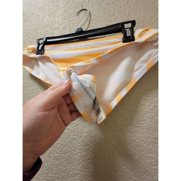 NWT Kona Sol Yellow And White Striped Bikini Bottom Size Large 12-14 - Picture 4 of 5